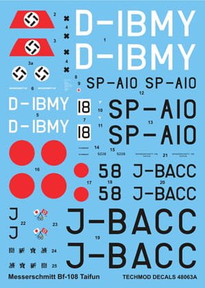 Go to product TECHMOD 48063 - 1:48 Messerschmitt Bf-108 Taifun