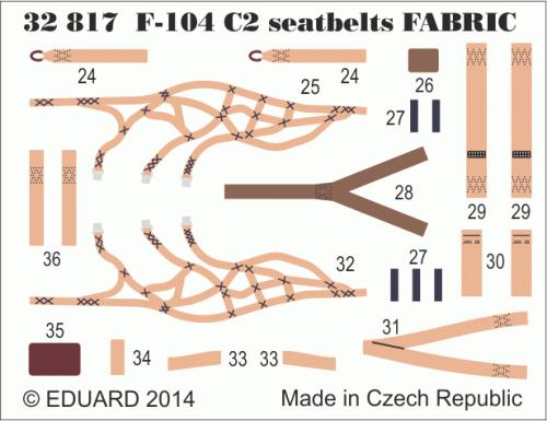 Go to product EDUARD 32817 - 1:32 F-104 C2 seatbelts SUPER FABRIC