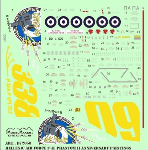 Go to product MODELMAKER D72058 - 1:72 Hellenic Air Force F-4E Phantom II Anniversary paintings