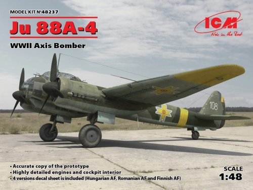 Go to product ICM 48237 - 1:48 Junkers Ju 88A-4 WWII Axis Bomber