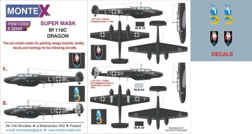 Go to product MONTEX K32240 - 1:32 Messerschmitt Bf 110C