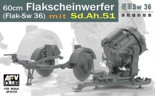 Go to product AFV CLUB 35125 - 1:35 German SW-36 Serchlight with Sd.Ah.51 trailer