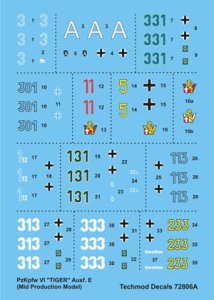 TECHMOD 72806 - 1:72 Pzkpfw.VI Tiger Ausf.E mid production