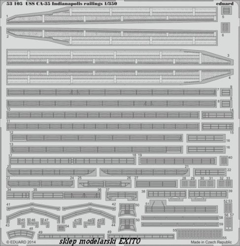 Go to product EDUARD 53105 - 1:350 USS CA-35 Indianapolis railings