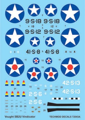 Go to product TECHMOD 72043 - 1:72 Vought SB2U Vindicator