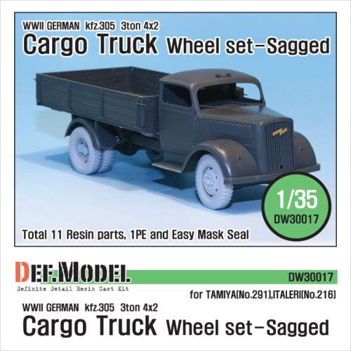Go to product DEF MODEL DW30017 - 1:35 German Kfz.305 3t Cargo Truck ( Opel )Wheel set Sagged