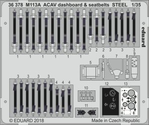 EDUARD 36378 - 1:35 M113A ACAV dashboard & seatbelts - Steel
