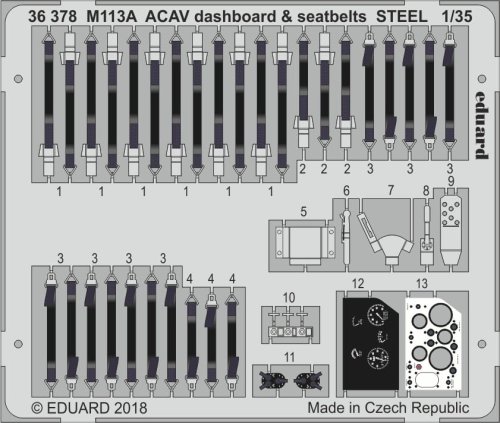 Go to product EDUARD 36378 - 1:35 M113A ACAV dashboard & seatbelts - Steel