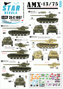 STAR DECALS 35-C1007 - 1:35 AMX-13/75. French Cold War markings + Suez-crisis 1956