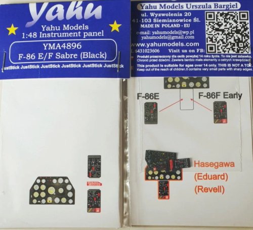 Go to product YAHU YMA4896 - 1:48 F-86 E/F Sabre (Black) - Instrument Panel