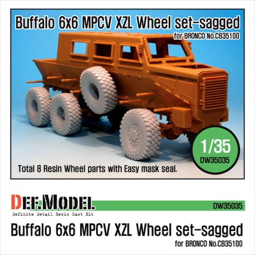 Go to product DEF MODEL DW35035 - 1:35 Buffalo 6x6 MPCV Mich. XZL Sagged Wheel set
