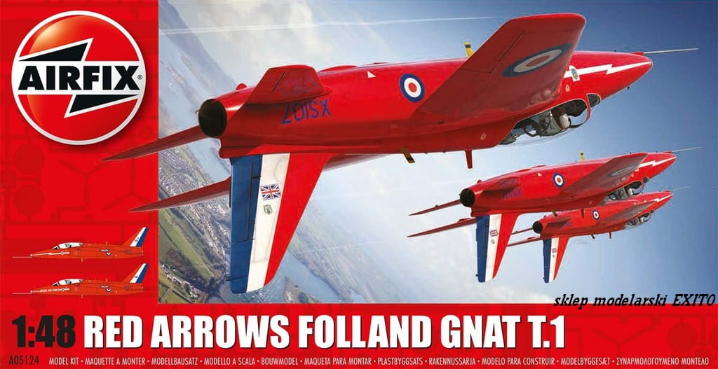 Go to product AIRFIX 05124 - 1:48 Red Arrows Folland Gnat T.1