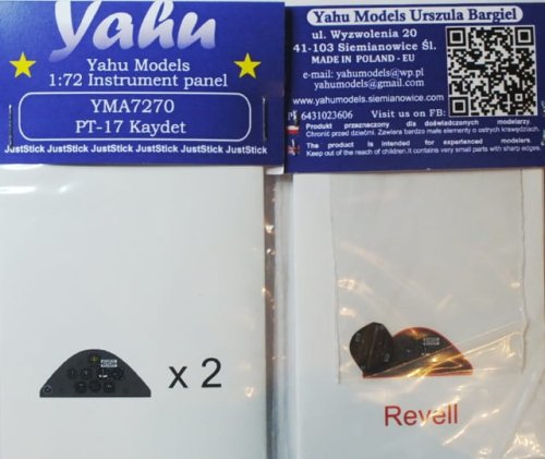 Go to product YAHU YMA7270 - 1:72 Stearman PT-17 Kaydet - Instrument Panel