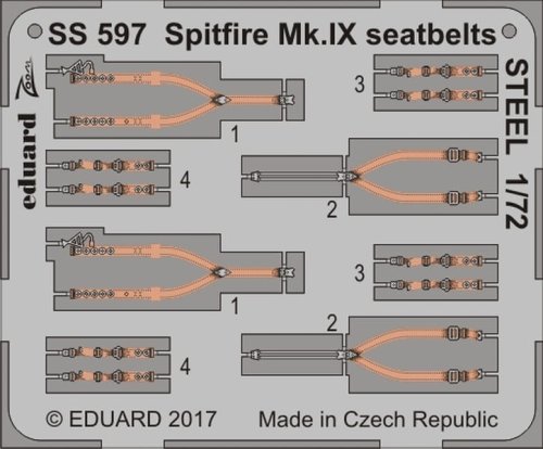 Go to product EDUARD SS597 - 1:72 Spitfire Mk.IX seatbelts - Steel