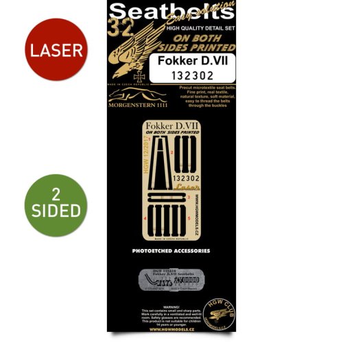 Go to product HGW  132302 - 1:32 Fokker D.VII seatbelts