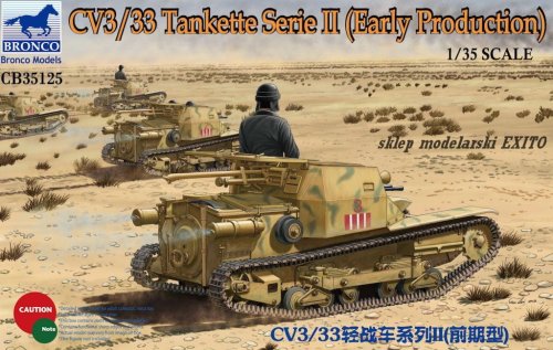 Go to product BRONCO CB 35125 - 1:35 CV3/33 Tankette Serie II (Early Production)