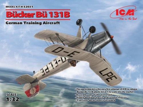 Go to product ICM 32031 - 1:32 Bucker Bu 131B German Training Aircraft