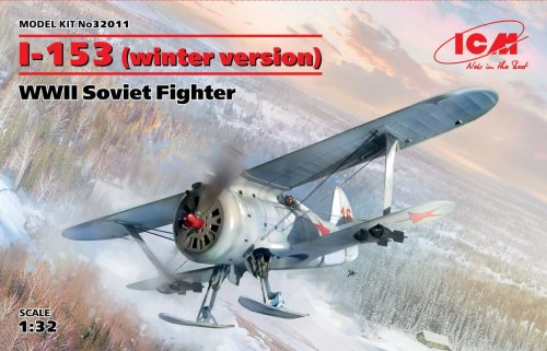 Go to product ICM 32011 - 1:32 Polikarpov I-153 (winter version)WWII Soviet Fighter