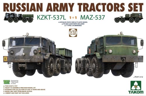 Go to product TAKOM 5003 - 1:72 Russian Army Tractors Set KZKT-537L 1+1 MAZ-537