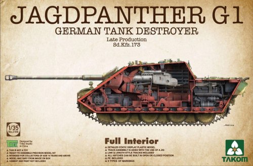 Go to product TAKOM 2106 - 1:35 Jagdpanther G1 Late Production Sd.Kfz.173 w/ full interior