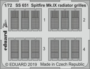 EDUARD SS651 - 1:72 Spitfire Mk.IX radiator grilles