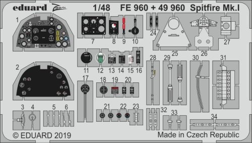 Go to product EDUARD FE960 - 1:48 Spitfire Mk.I