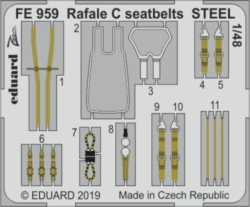 Go to product EDUARD FE959 - 1:48 Rafale C seatbelts - Steel