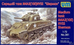UNIMODELS 381 - 1:72 Medium Tank Sherman M4A3(105) HVSS