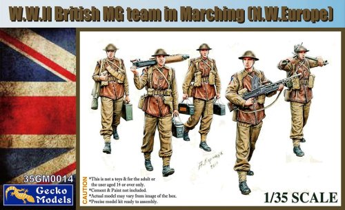 Go to product GECKO MODELS 35GM0014 - 1:35 W.W. II British MG Team Marching NW Europe