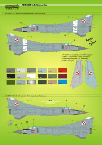 Go to product MODELMAKER D72013 - 1:72 MiG-23MF in Polish Service