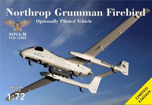 Go to product SOVA 72002 - 1:72 Northrop Grumman Firebird optionally piloted vehicle - with reconnaissance containers