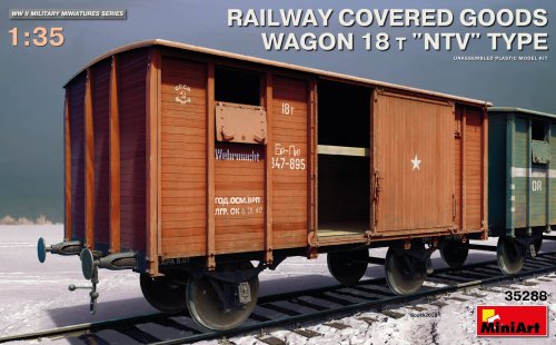 Go to product MINIART 35288 - 1:35 Railway Covered Goods Wagon 18t NTV type