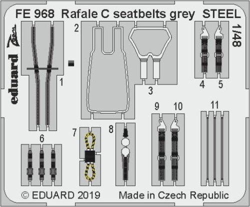 Go to product EDUARD FE968 - 1:48 Rafale C seatbelts grey - Steel