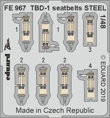 Go to product EDUARD FE967 - 1:48 TBD-1 seatbelts - Steel
