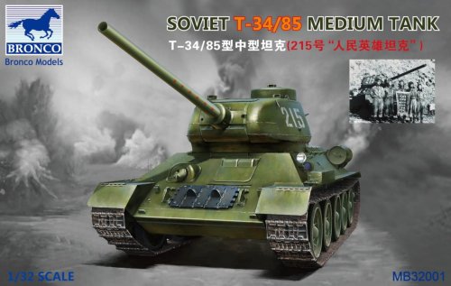 Go to product BRONCO MB 32001 - 1:32 Soviet T-34/85 Medium Tank
