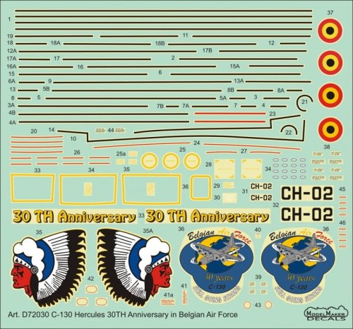 Go to product MODELMAKER D144030 - 1:144 C-130 Hercules 30th Anniversary in Belgian Air Force