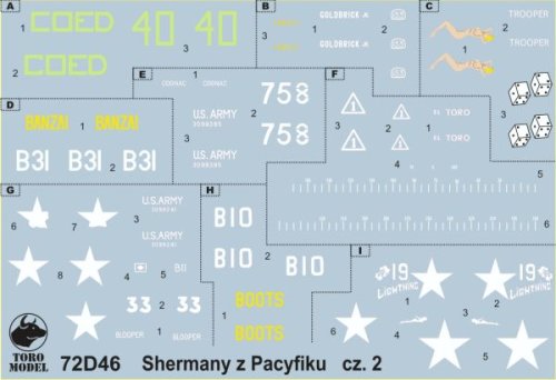 Go to product TORO MODEL 72D46 - 1:72 Shermans from Pacific Islands pt.2