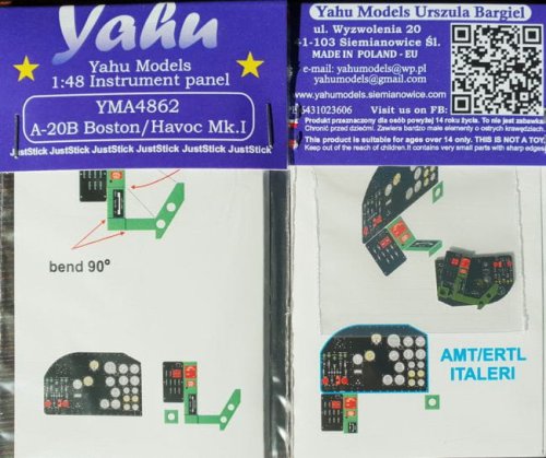 Go to product YAHU YMA4862 - 1:48 A-20B Boston / Havoc Mk.I - Instrument Panel