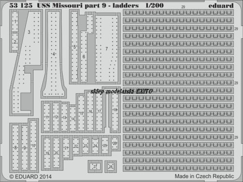 Go to product EDUARD 53125 - 1:200 USS Missouri part 9 - ladders
