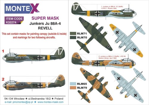 Go to product MONTEX K32274 - 1:32 Junkers Ju 88A-4