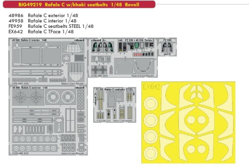 Go to product EDUARD BIG49219 - 1:48 Rafale C w/khaki seatbelts