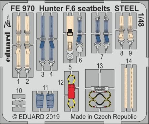 Go to product EDUARD FE970 - 1:48 Hunter F.6 seatbelts - Steel
