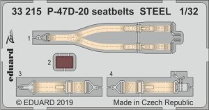 EDUARD 33215 - 1:32 P-47D-20 seatbelts - Steel