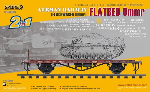 Go to product SABRE 35A03 - 1:35 German Railway Flachwagen 0mmr Flatbed