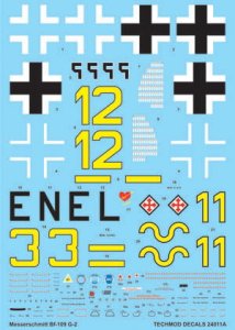 TECHMOD 24011 - 1:24 Messerschmitt Bf-109G-2 w/masks