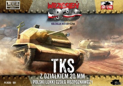 Go to product FIRST TO FIGHT 001+ - September 1939 - 1:72 TKS with NKM 20 mm metal barrel. - Magazine with included model kit - Limited edition.