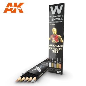 AK INTERACTIVE 10046 - Weathering Pencils - Metallics Effects Set
