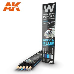AK INTERACTIVE 10043 - Weathering Pencils - Grey & Blue - Shading & Effects Set