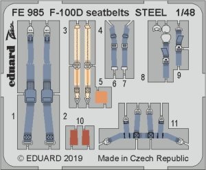 EDUARD FE985 - 1:48 F-100D seatbelts - Steel