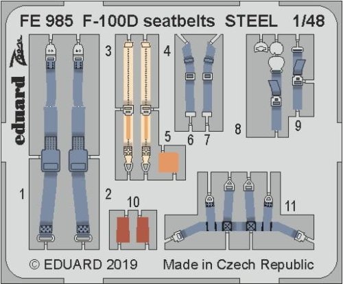Go to product EDUARD FE985 - 1:48 F-100D seatbelts - Steel